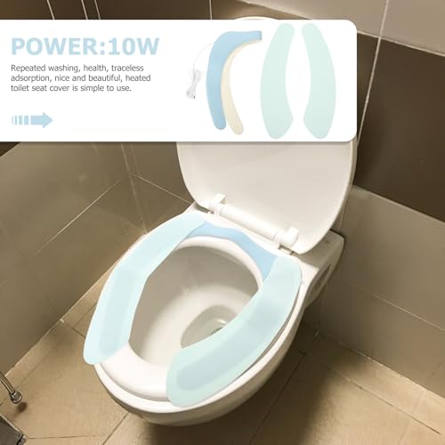 Almohadilla para asiento de inodoro con calefacción inteligente de PU y franela para el invierno 6