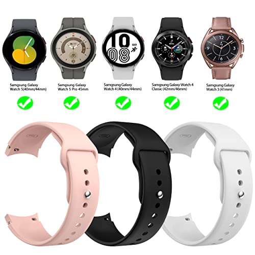 Sport Bands For Samsung Galaxy Watch 4/5 Band 40Mm 44Mm/Classic 46Mm 42Mm Women/Men,Silicone Strap For Samsung Galaxy Watch 5 Pro Band 45Mm,20Mm No Gap Replacement Correa Wristband #TOP7