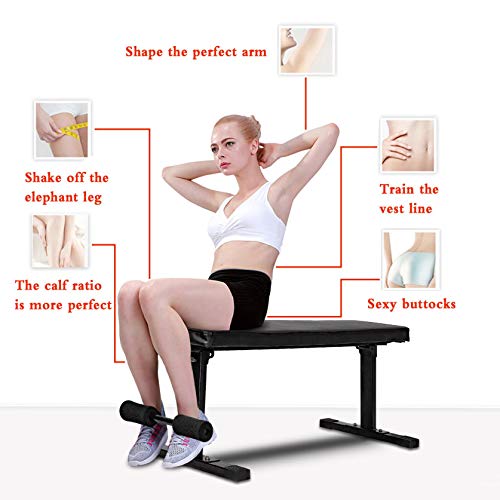 【3-7 Days Delivery】Flat Utility 600Lbs Foldable Capacity Weight Bench, 45'' Flat Bench Workout Utility Bench Capacity Sit Up Bench Weight Training and Abdominal Training Folding Bench Price Cut $8 (A)
