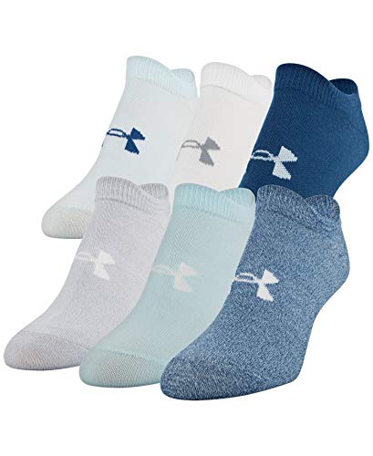 Under Armour Essential No-Show 2.0 Sock - 6-Pack - Women s Petrol Blue Asst, 9.0-11.0
