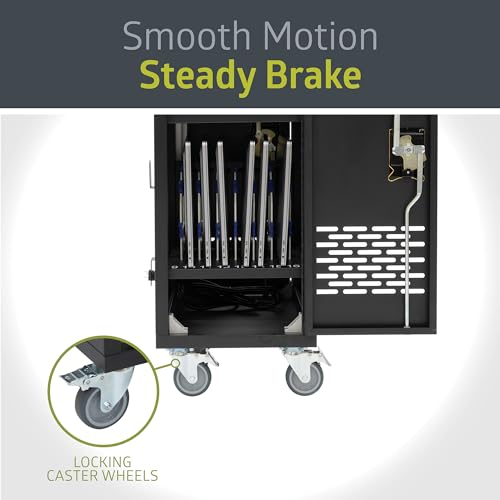 Pearington 16MINI-01KD 16-Device Classroom and Office Mobile Charging Storage Cart for Ipads, Chromebooks and Laptops, 34" x 20" Size