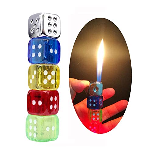 Encendedor plástico con llama suave y diseño dados