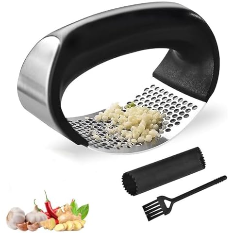 Luoqun88 Garlic Press with Peeler and Brush Cover