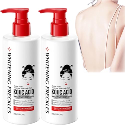 Kojic Acid Cream, Kojic Acid Body Lozione, Skin Lightening Body Lotion with Kojic Acid, Moisturizing Remove Melanin Skin Lightening Body Cream for Uneven Skin Tone, 250g (2) Kojic Acid Cream, Kojic Acid Body Lozione, Skin Lightening Body Lotion with Kojic Acid, Moisturizing Remove Melanin Skin Lightening Body Cream for Uneven Skin Tone, 250g (2)