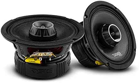 DS18 PRO-ZT6 6.5-Inch 2 Way Pro Audio Midrange Speakers with Built-in Bullet Tweeter 4-Ohms 450W Max 225W RMS Water Resistant - Red Metal Mesh Grill Included (1 Speaker)