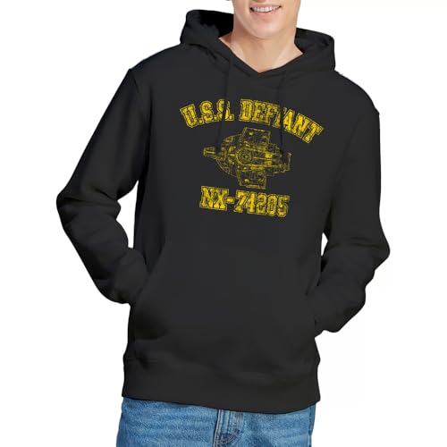 Sweat à capuche Star Trek Defiant sweatshirt sport unisexe noir