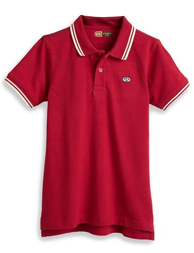 Image of Amazon Brand - Symbol Boys Cotton Rich Solid Polo Tshirt | Collar Tshirts | Half Sleeves | Plain-Regular Fit