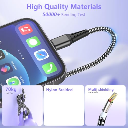 Câble USB C vers Lightning 5m à charge rapide pour iPhone 14 et iPad - 4