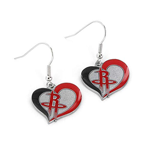 NBA Houston Rockets Swirl Heart Earrings