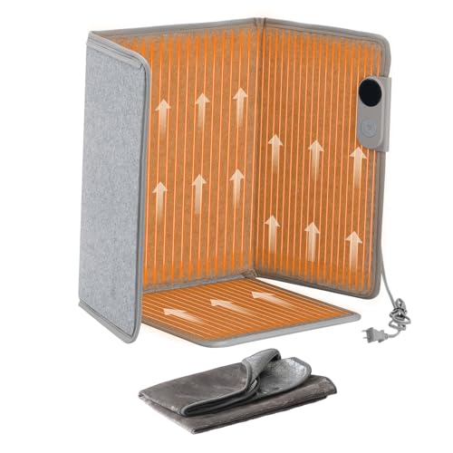 VEVOR Under Desk Space Heater,Foldble Foot Warmer Portable for Home&Office,Timer & Secure,Quiet for Legs,Ankles,Touch&Remote Control Personal Electric Wall Foot Warming Pad,Over-Heat Protection