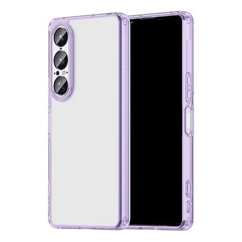 CYBERGARAGE�EFor Xperia 1 VIII �N���A�P�[�X �ϏՌ� �J�o�[ �N���A ���� �V���v�� �w�ʃP�[�X For �G�N�X�y���A ���� �}�[�N�G�C�g(�N���A�p�[�v��)