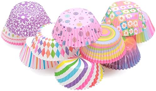 Cupcake Liners Muffin Cups 500 Count 10 Different Color No Smell, Food Grade Baking Cups Paper qiqee