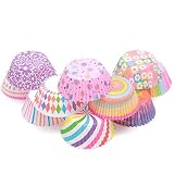 Cupcake Liners Muffin Cups 500 Count 10 Different Color No Smell, Food Grade Baking Cups Paper qiqee
