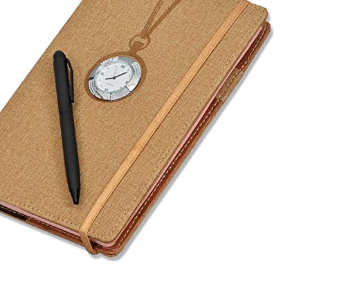Image of COI Light Brown UNDATED Planner Diary - Designer Faux Leather A5 Daily Planners and Organisers for School, College and Office Going Boys and Girls with Pen.