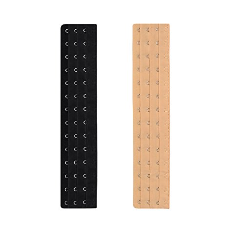 Closecret Damen BH Extender Packung mit 2 Stücken, Schwarz & Beige (14 hooks) Cover