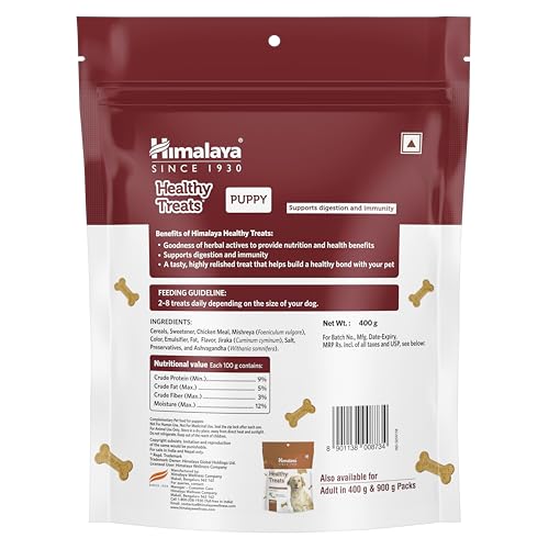 Image of Himalaya Healthy Treats for Puppies | Lamb | 400g | with Ashwagandha & Fennel Seeds | Protein-Rich Puppy Snack
