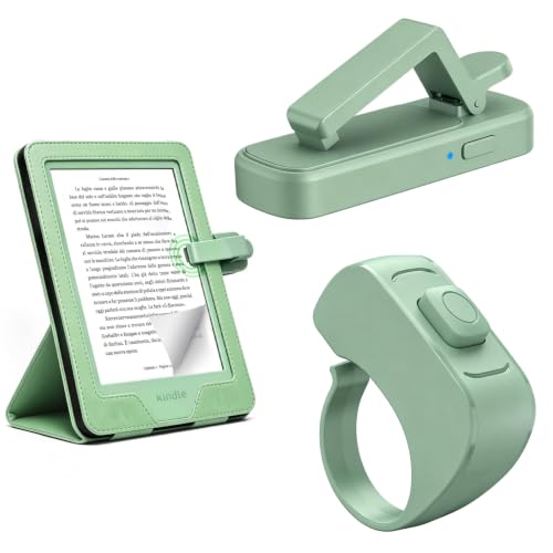 Image of Page Turner Ring for Kindle Paperwhite Oasis Scribe Kobo eReaders, Remote Control Page Turner for iPad iPhone Android Tablets E-Readers, Kindle Accessories for Thick Cases (Green)