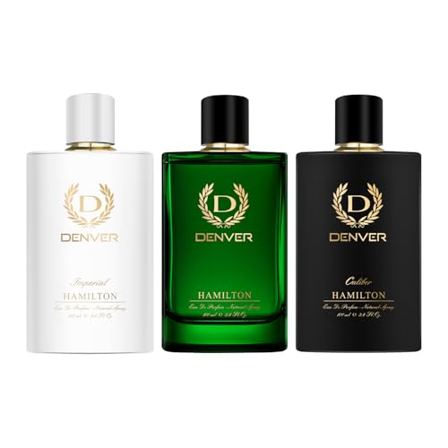 Image of DENVER Hamilton, Imperial & Caliber Perfume For Men100 ML Each, Pack of 3 | Long Lasting Fragrance