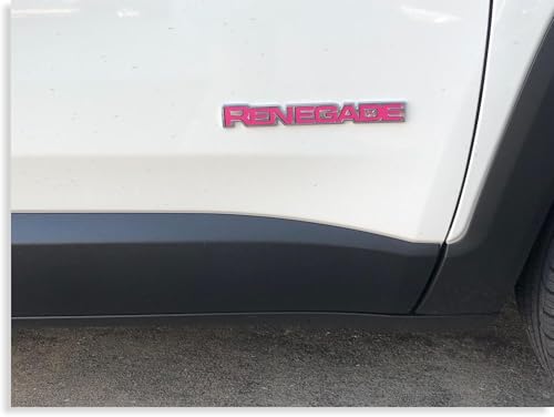 Renegade Emblem Inlay Decal Stickers for 2015-2023 Jeep Renegade - (Color: Hot Pink)