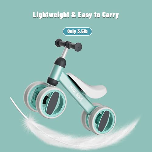 Image of SIMATE Balance Bike Toys for 1 Year Old Boys Girls, 12-24 Month Toddler Ride on Toys, 4 Silent Wheels & Soft Seat, First Birthday Gifts for Baby Girls Boys