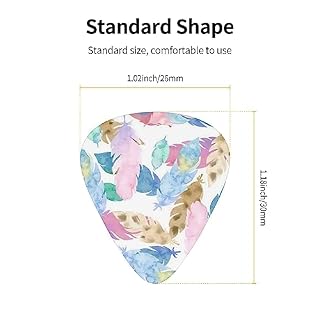 Lot de 12 médiators tendance et durables en forme de plume aquarelle pour guitare électrique et basse - Les Beatles, Paul McCartney, John Lennon, RIngo Starr, George Harrison Lot de 12 médiators tendance et durables en forme de plume aquarelle pour guitare électrique et basse – Image 4