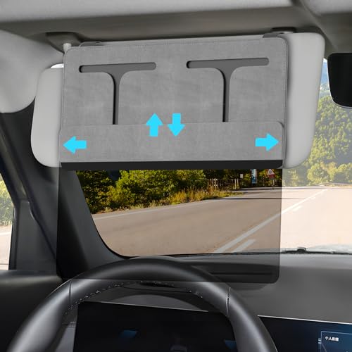 ZDDGNN Estensore Parasole Auto,Alette Parasole Auto,Universale con Protezione dai Raggi UV,Car Sun Visor New Gray