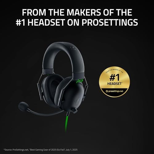 Razer BlackShark V2 X Gaming Headset: 50mm Drivers - Cardioid Mic - Memory Foam Cushion - Lightweight- Comfortable, Noise Isolating Earcups - for PC, PS4, PS5, Switch - 3.5mm Audio Jack - Black