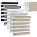Custom No Drill Blinds for Windows Blackout - Beige Zebra Shades Cordless, Made to Measure Window Blinds with Adjustable Tension, Light Blocking Privacy Stores