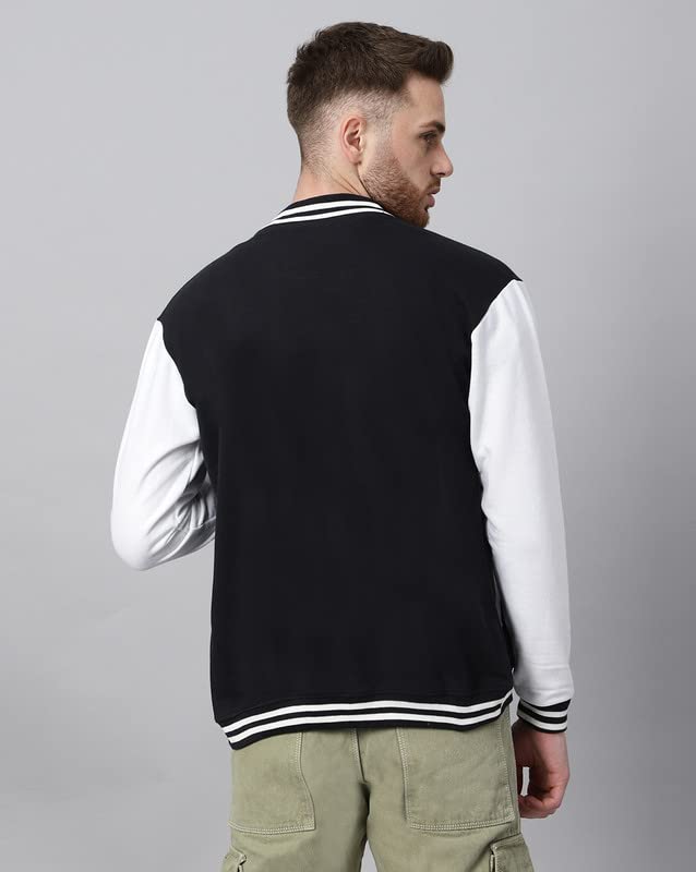 Image of BE SAVAGE Men's Cotton Blend Standard Length Varsity Jacket