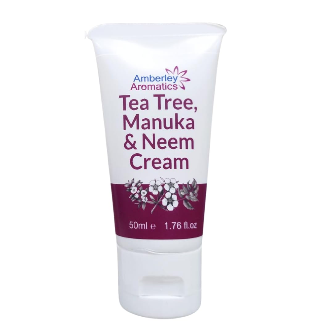 Tea Tree, Manuka & Neem Cream-Moisturising 50ml, Nourishing, for Dry Chapped & Cracked Skin, Eczema, Psoriasis, Anti-fungal