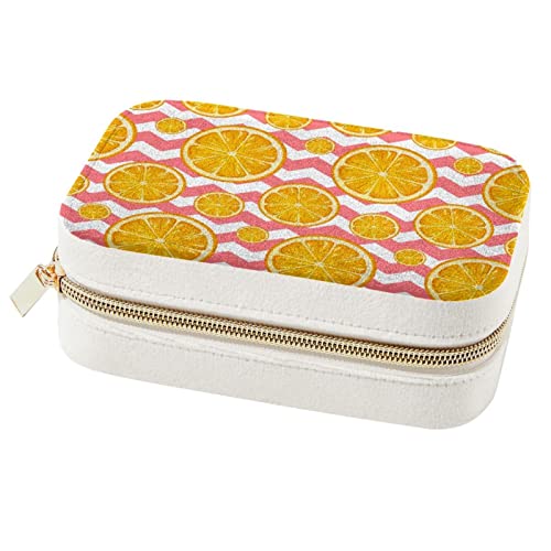 Rangement bijoux voyage sans nœuds boîte orange et zigzag