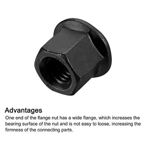 QUARKZMAN 2Stk M12 Flansch Sechskant Sperre Muttern Grad 10.9 Karbonstahl Schwarz Oxidiert Sechskant Flansch Mutter für Maschinen