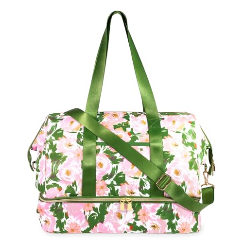 kate spade new york Bolsa térmica térmica de grande capacidade, refrigerador de praia portátil de lado macio com alça de ombro (jardim oculto)