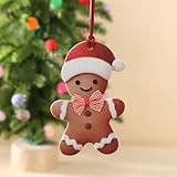 Christmas Hanging Ornament,Scented Paper Gingerbread Man, Air Freshener for Car and Closet, Holiday Décor,White Tea & Thyme Fragrance