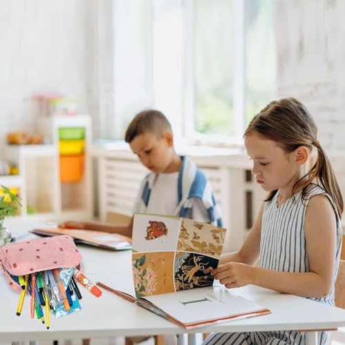 Image of LEDAOU Cute Pencil Case for Kids Girls Pink Pencil Pouch Kawaii Pen Pencil Box Bag Holder for School Students