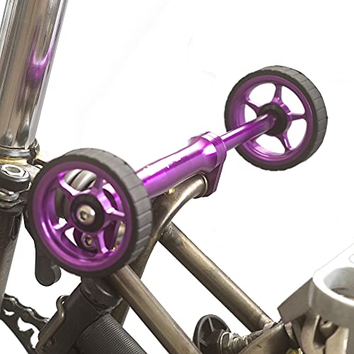 Easy Wheels Extender ver 2.0 For BROMPTON + 2 Wheels Improved Version PURPLE (Extender ONLY (No Wheels))
