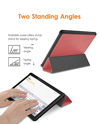 Dtto Case For All-New Amazon Fire Hd 10 & 10 Plus Tablet (Only Compatible With 11Th Generation Tablet, 2021 Release), Slim Pu Leather Trifold Stand Cover Hard Back Shell With Auto Sleep/Wake,Pink Sand #TOP4