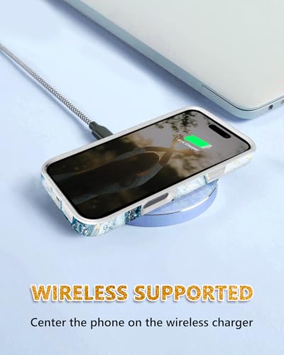 Coque iPhone 16 Pro antichoc fine en TPU souple à effet marbre bleu - 6