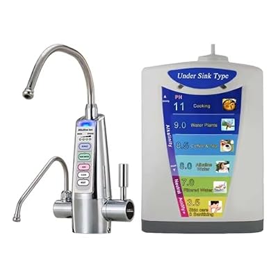 OUOQNUE Under-Sink Alkaline Water Ionizer Machine with Multi-Stage Filtration, Adjustable pH 4-10, Hydrogen-Rich Antioxidant Water, ORP +350mV-850mV, Home Drinking Water Filter White 5 Plates