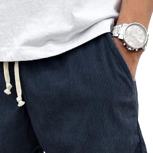 Shorts de moda de pana para hombre con bolsillos miniatura 3