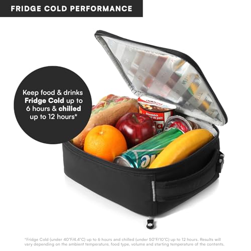 Image of Titan by Arctic Zone Fridge Cold Lunch Box, 2 Ice Packs, Black Ice | Fridge cold insulated cooler bag with leak proof lining for men and women, includes 2 gel ice packs