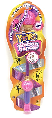 YoYo Ribbon Dancer, 10 feet of Ribbon with Ball That retracts and Comes Back to You, Lights up with LED Light for Night Moves, Gymnastics, Create Your own Tricks and Dances