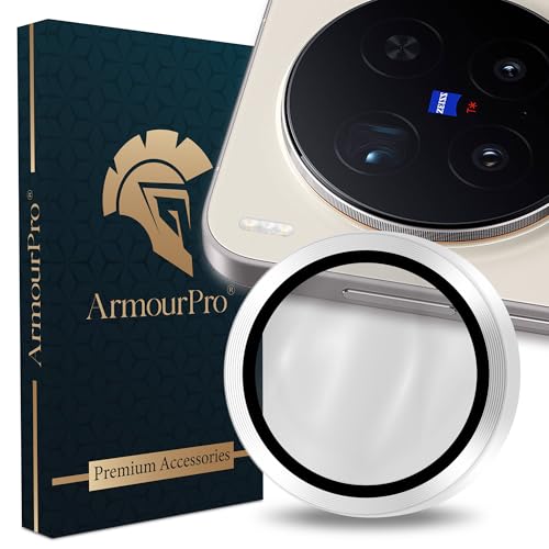 Image of ArmourPro Camera Lens Protector for Vivo X300 Pro (6.78 Inches) Tough HD Individual Aluminum Alloy Rings 9H Camera Cover, Scratch-Resistant,Camera Lens Protection| Silver, 1 Pack