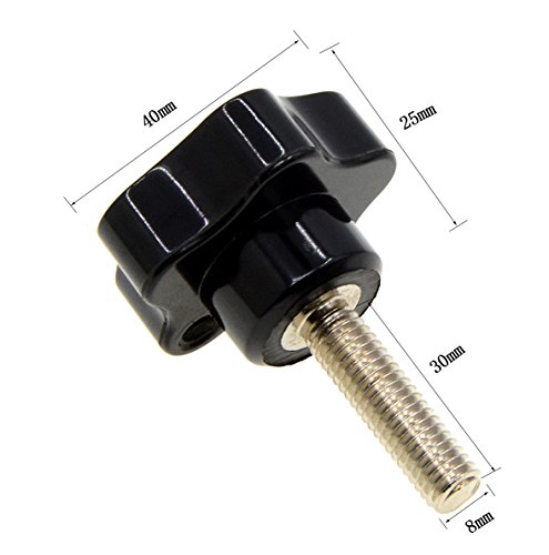 YXQ M8 Hand Star Knobs Male Thread Stud Head Clamping Knob Replacement Black Plastic(12Pcs) - Thumbnail 5