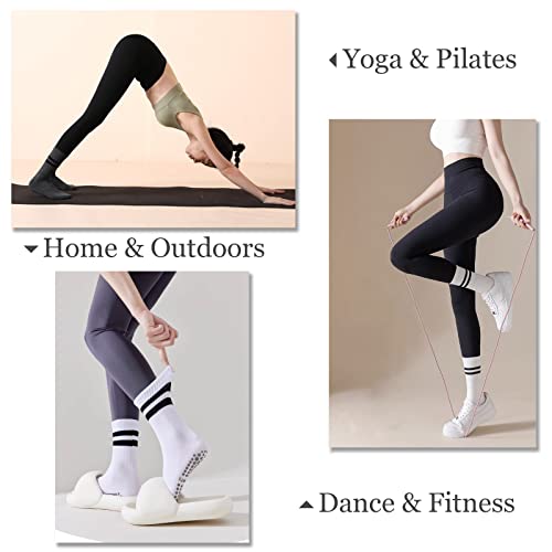 Flydo FD-WZ-BG Yoga Socks Pilates For Women With Grips, Non-Slip Socks For Pilates, Barre thumb #2