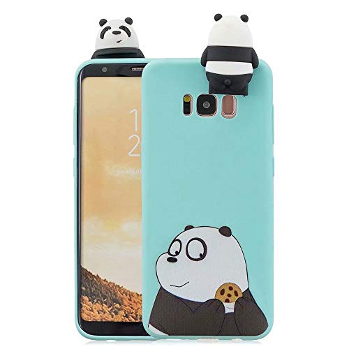 Kingtorn Galaxy S8 Case Soft Silicone for Girls Kids Women, Ultra Thin Slim Back Skin Full Body Protective Soft TPU Rubber Bumper Case Cover for Samsung Galaxy S8 Bear