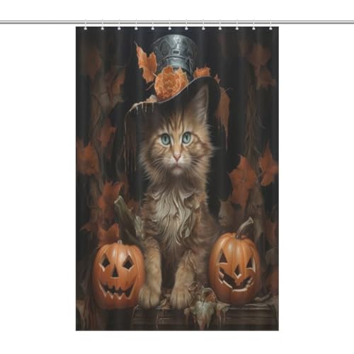 Rideau de douche Halloween citrouille en polyester imperméable pour bain
