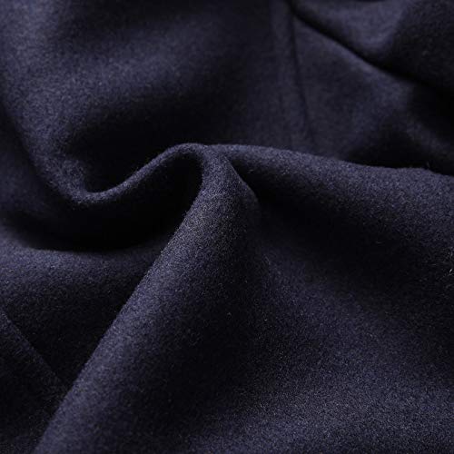 Image of INVACHI Men's Wool Blend Coat Warm Winter Trench Coat with Detachable Soft Scarf Single Breasted Pea Coat