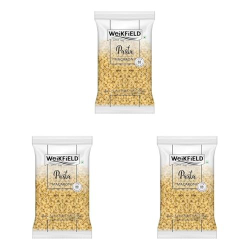 Image of Weikfield Macaroni Pasta| Healthy Pasta Made With 100% Durum Wheat Semolina | No Maida | Rich in Protein & Fibre | Non Sticky | 100% Vegetarian | 1Kg Pouch (Pack of 3)