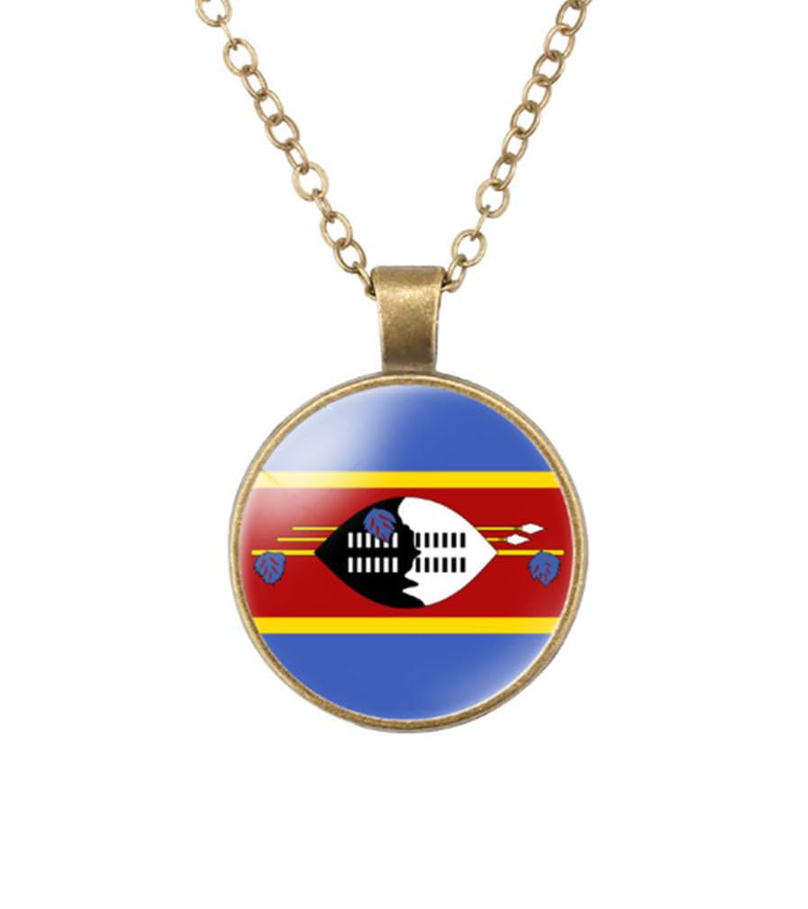 World Most Countries Flag Zinc Alloy Necklace Pendant Necklace for Men Women